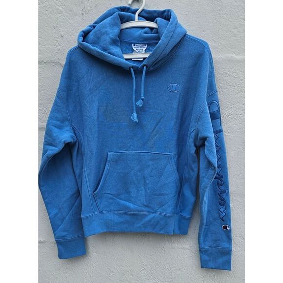 Champion Tops - Champion Reverse Weave Womens Sweatshirt Hoodie Medium Blue Urban Outfitters UO
